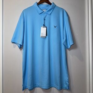 Callaway Golf Polo Shirt Baby Blue Opti-Dri Swing Tech Size XL NWT GOLF ********
